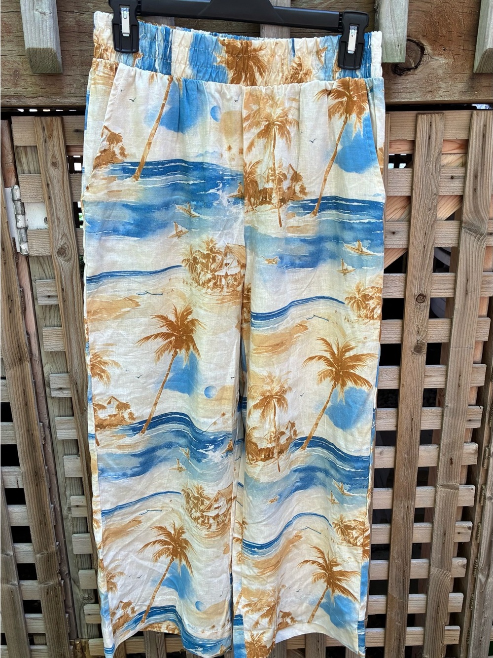 Panama Jack Blue, Tan & Cream Tropical Cropped Pants